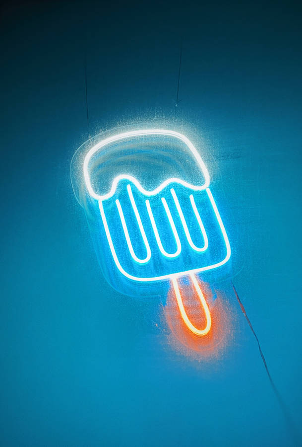 Popsicle Neon Blue Iphone Wallpaper