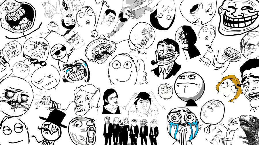 Popular Meme Faces Drawing Wallpaper