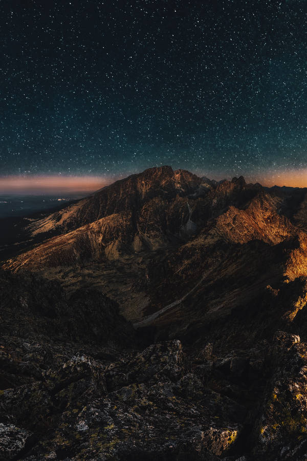 Popular Phone Mountain Starry Sky Wallpaper
