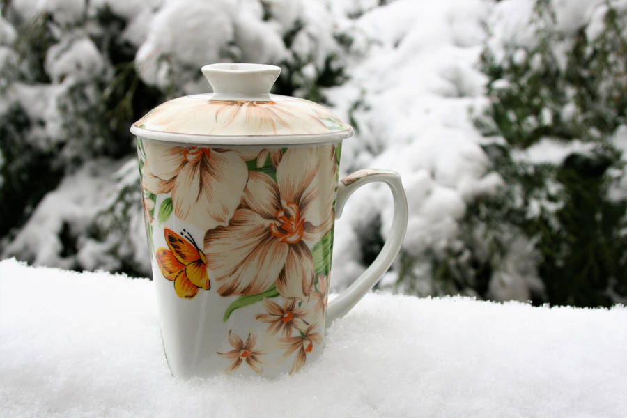 Porcelain Mug On Freezing Temperature Wallpaper