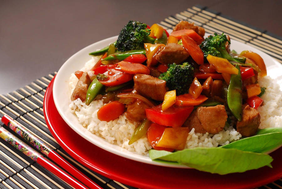 Pork Stir Fry Dish Wallpaper