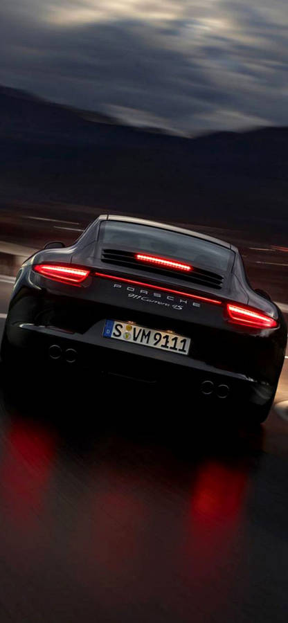 Porsche 911 Glowing Red Rear Light Wallpaper