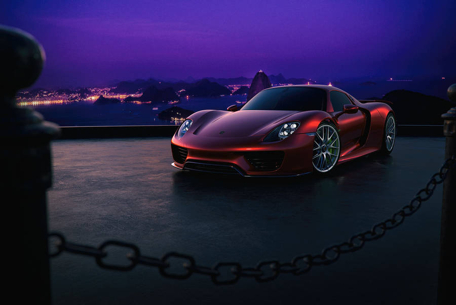 Porsche 918 Night Photography Wallpaper