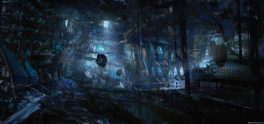 Portal 2 Dark Room Wallpaper
