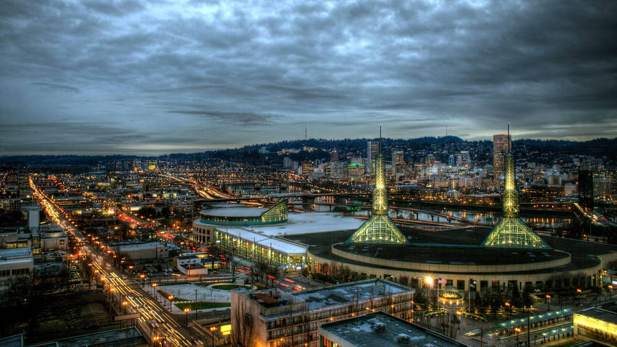 Portland Convention Center Aerial View Wallpaper