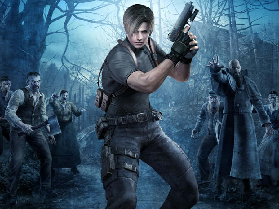 Portrait Of Leon S. Kennedy In Action Wallpaper