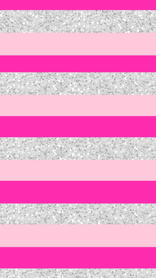 Portrait Pink And Silver Glitter Stripes Wallpaper