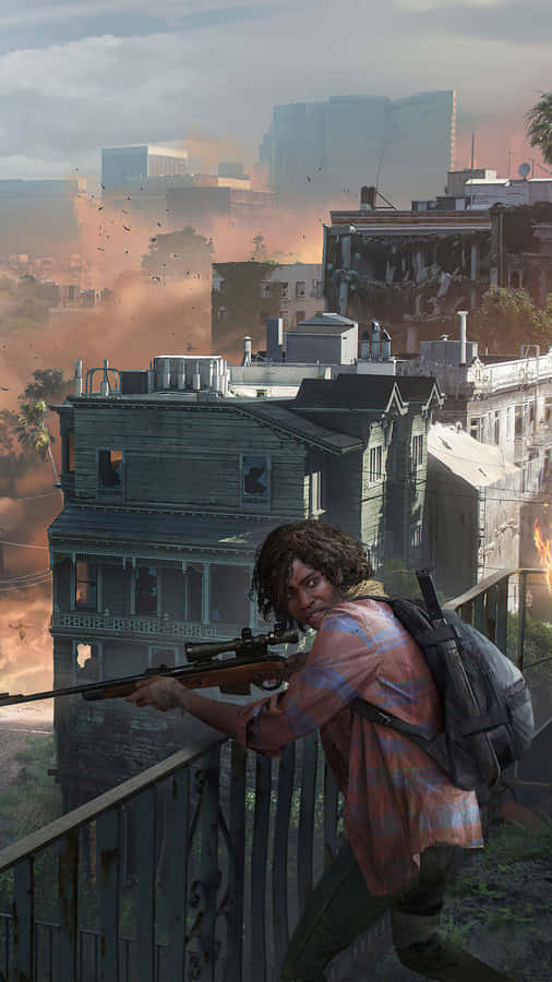 Post Apocalyptic Survivor Aiming Rifle Wallpaper