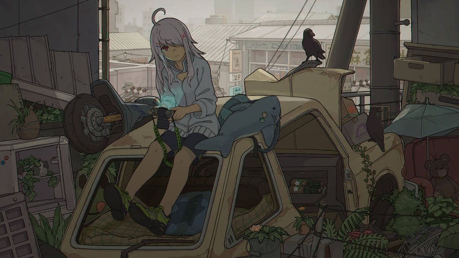 Post-apocalyptic Tomboy Anime Girl Wallpaper