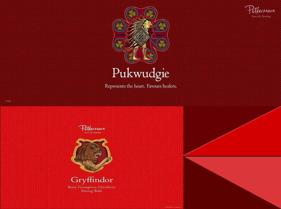Pottermore Gryffindorand Pukwudgie Houses Wallpaper