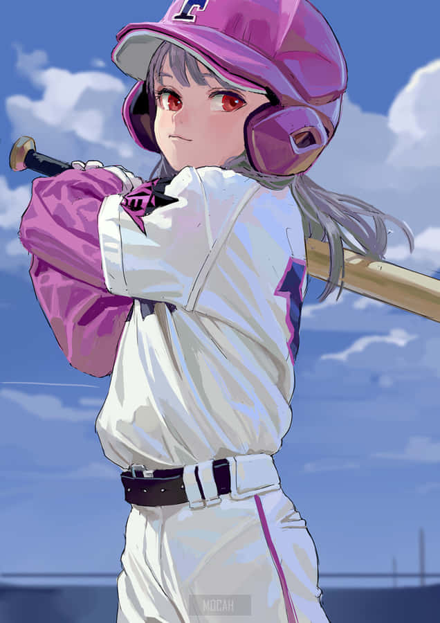 Powerful Baseball Swing In Action Wallpaper