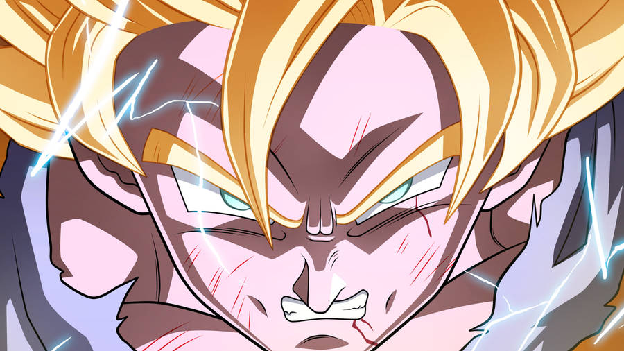 Powerful Goku In Super Saiyan Form - Anime Hd Wallpaper. Wallpaper