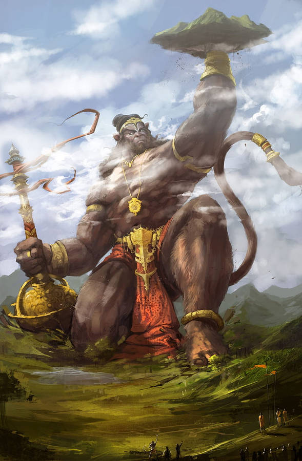 Powerful Hanuman Art Wallpaper