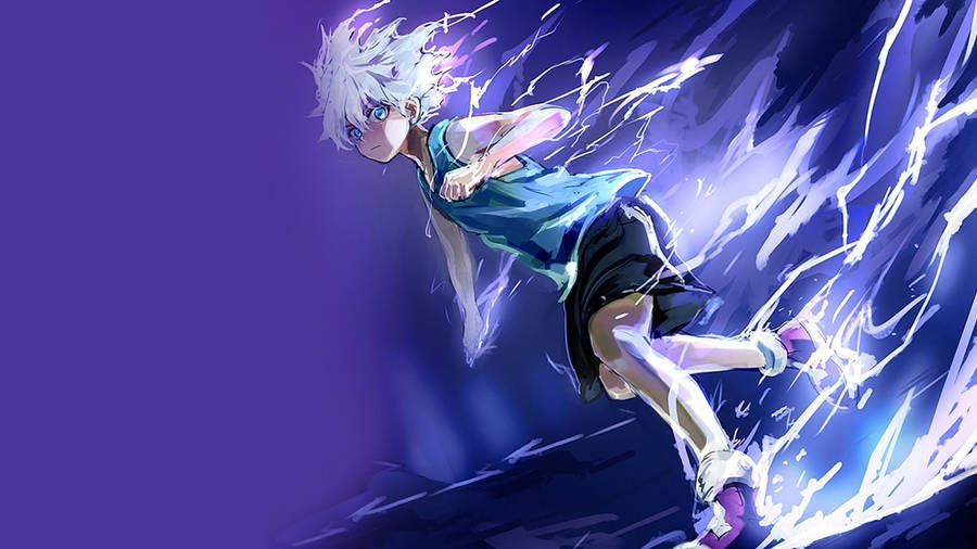 Powerful Hunter X Hunter Killua Pfp Digital Painting Wallpaper