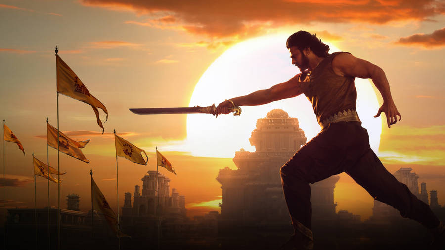 Prabhas Wields Sword Wallpaper