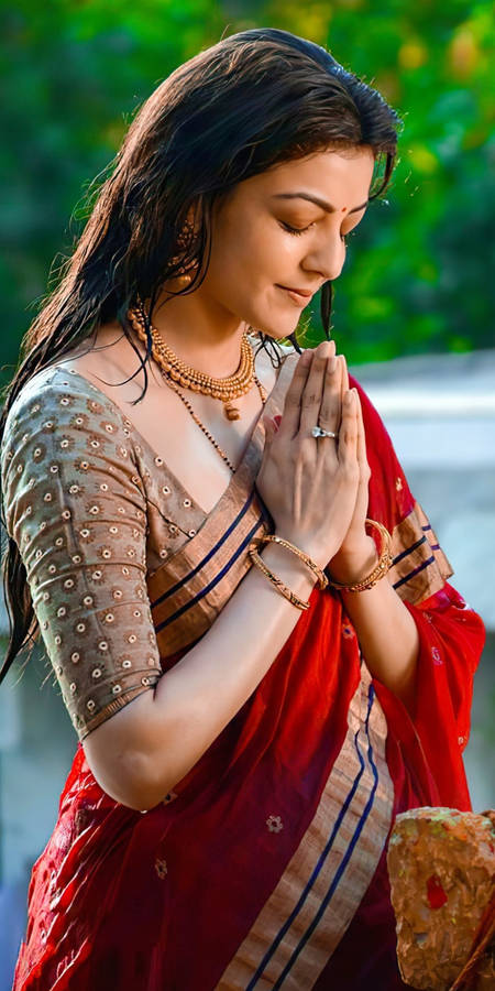 Praying Kajal Agarwal Hd Wallpaper