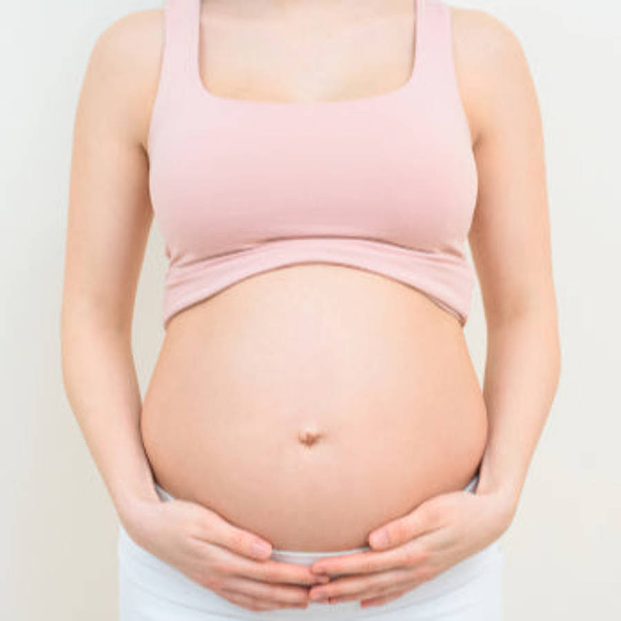 Pregnant Belly Pink Tank Top Wallpaper