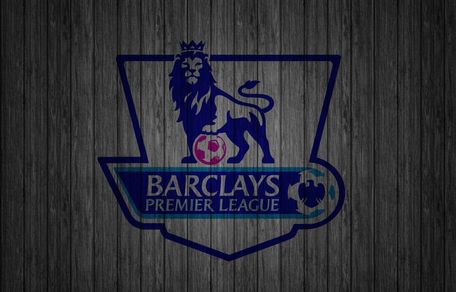 Premier League Logo In Wooden Wall Wallpaper