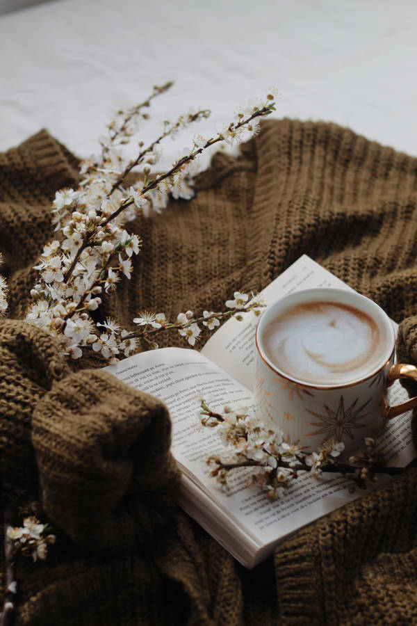 Preppy Aesthetic Coffee Sweater Wallpaper