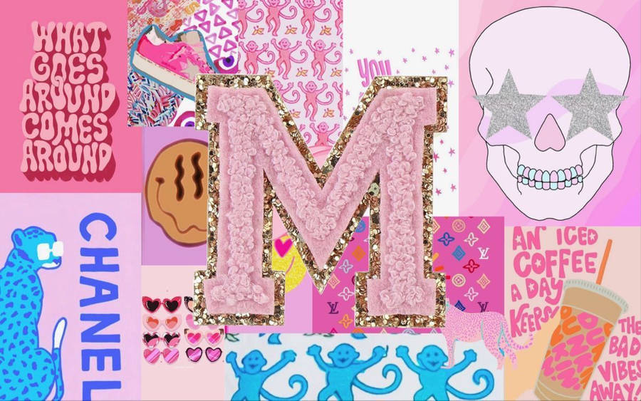 Preppy Letter M Wallpaper