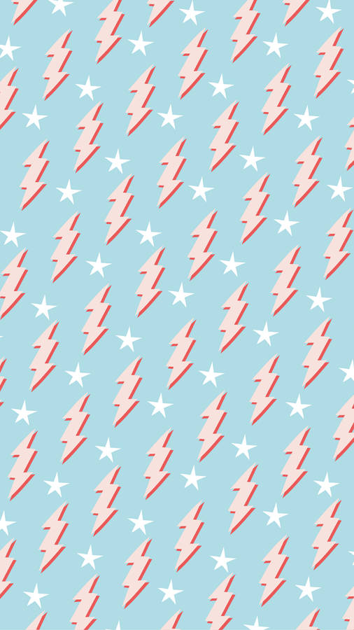 Preppy Lightning Bolt Pattern Wallpaper