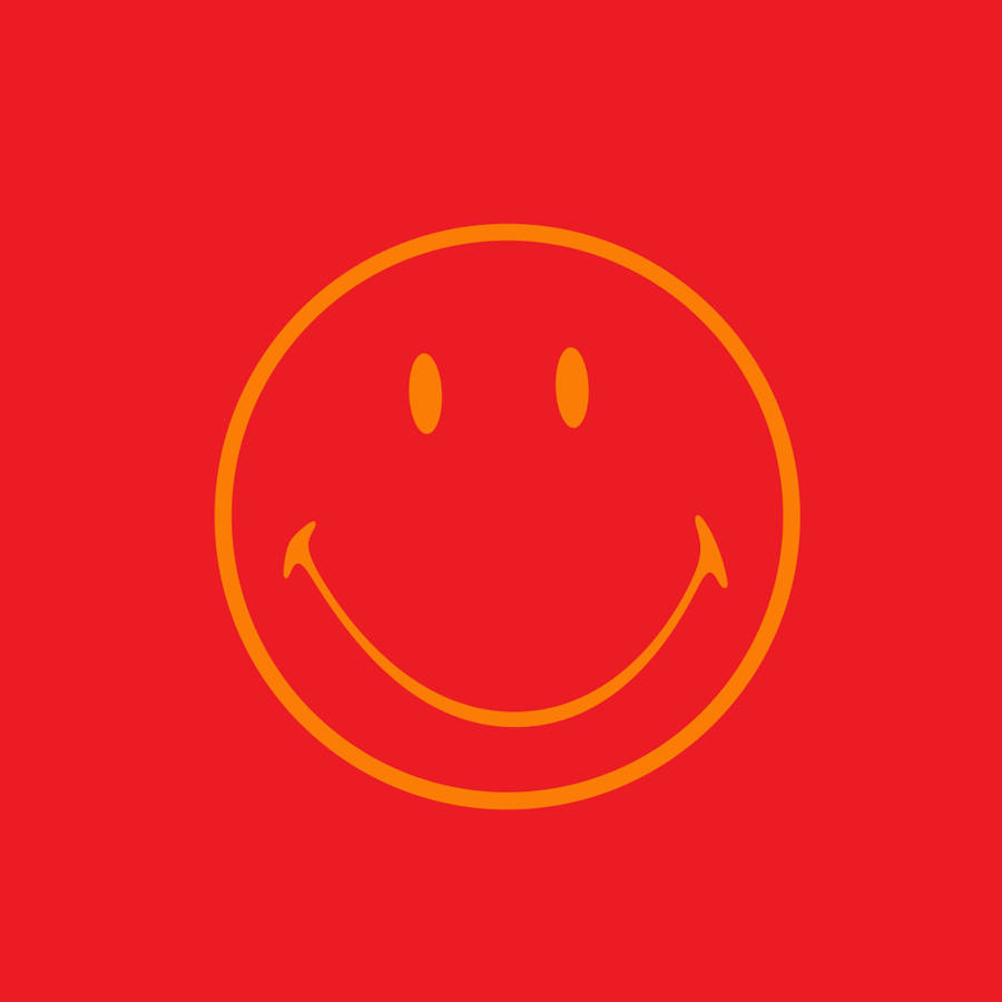 Preppy Smiley Face On Plain Red Wallpaper