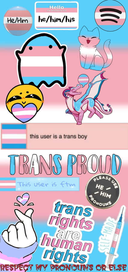 Pretty And Colorful Trans Sticker Collage Wallpaper