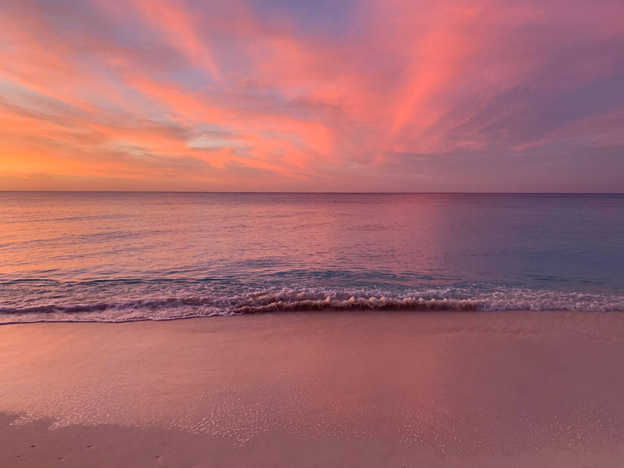 Pretty Background Sunset Beach Clouds Wallpaper