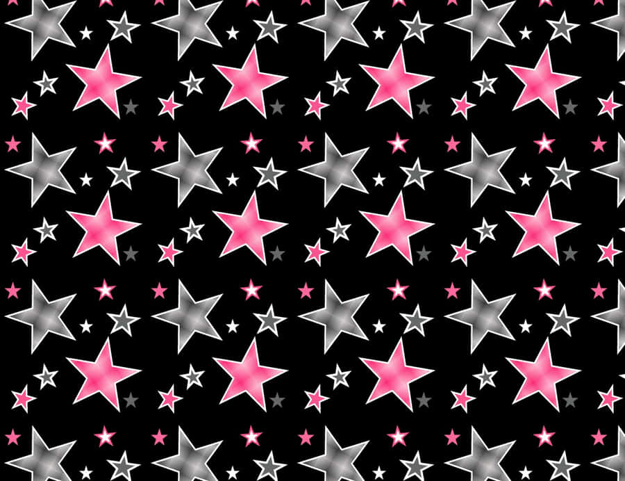 Pretty Black Pink Stars Wallpaper