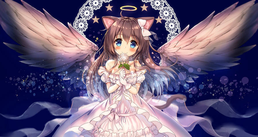 Pretty Desktop Anime Girl Angel Wallpaper