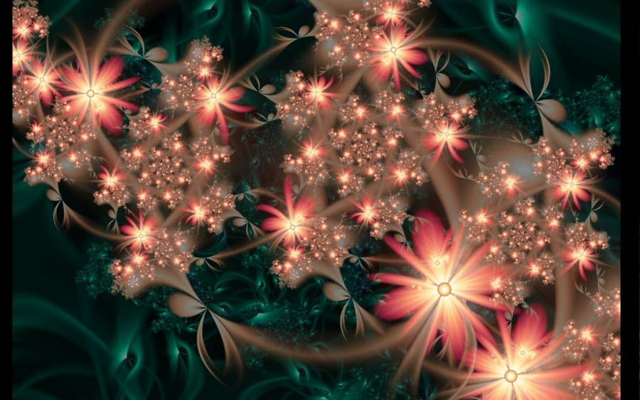 Pretty Floral Fractal Pattern Wallpaper