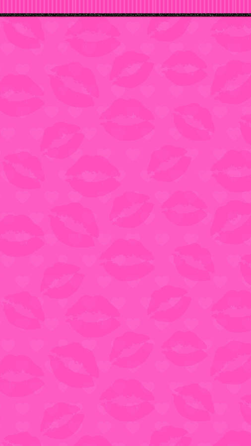 Pretty Phone Pink Kiss Marks Wallpaper