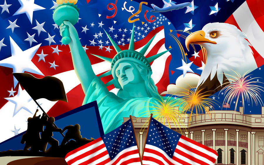 Prime Symbols Of American Patriotism Wallpaper