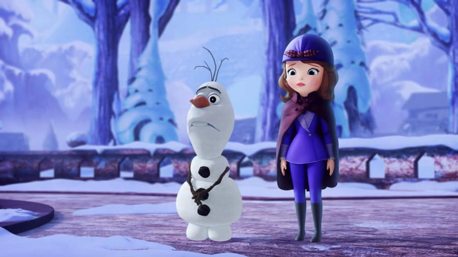 Princess Sofia And Olaf Wallpaper