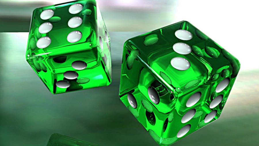 Pristine 3d Green Transparent Dice Wallpaper