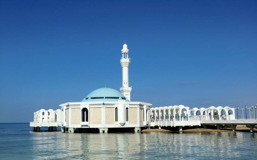 Pristinely Illuminating Al-rahmah Mosque, Saudi Arabia Wallpaper