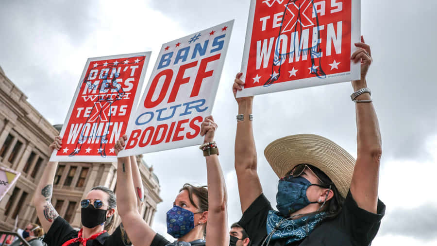 Pro-abortion Activists Holding Placards Wallpaper