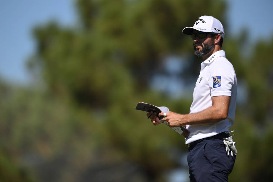 Pro Golfer Adam Hadwin In Action Wallpaper