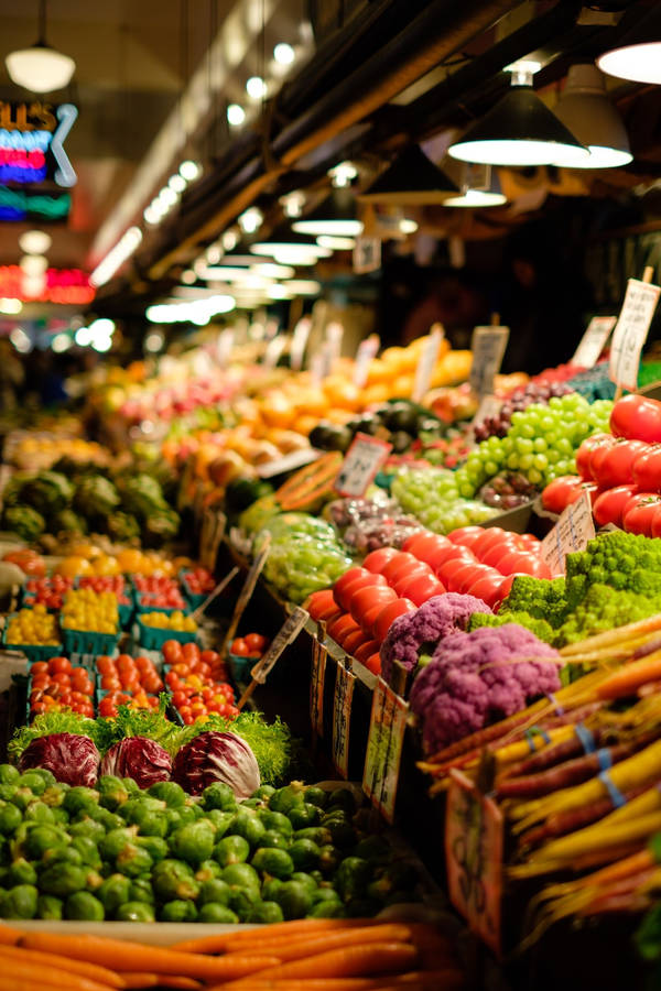 Produce In Grocery Store Wallpaper