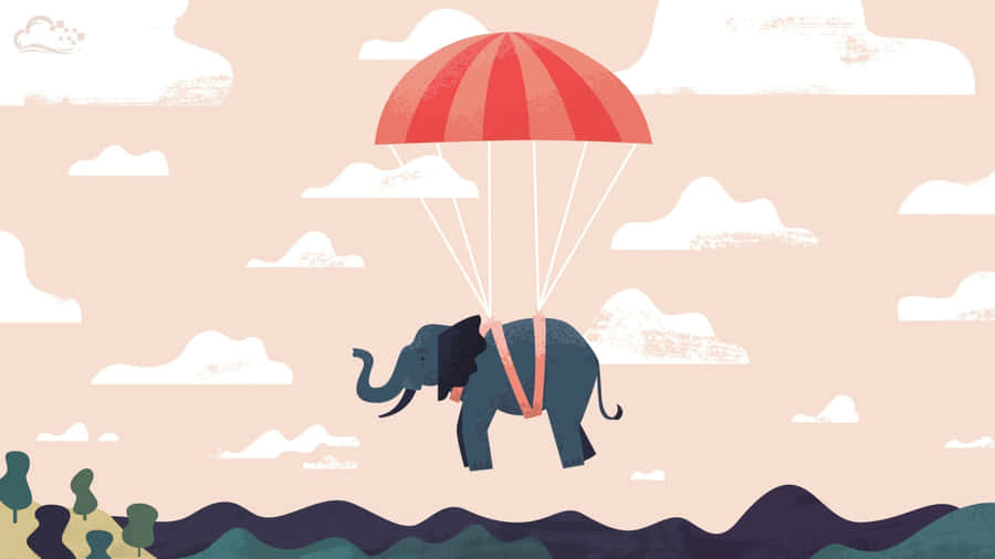 Productivity Isn't Always Serious - Enjoy Your Work With Elephant Laptop Wallpaper