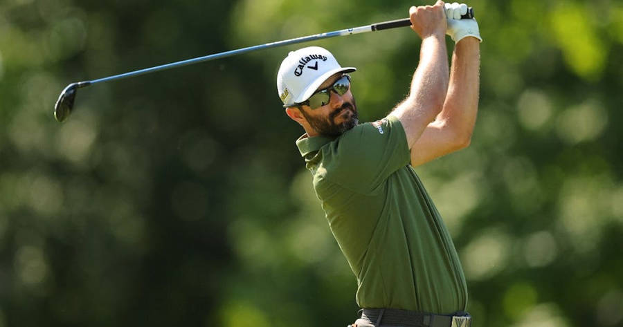 Professional Golfer Adam Hadwin In Action Wallpaper