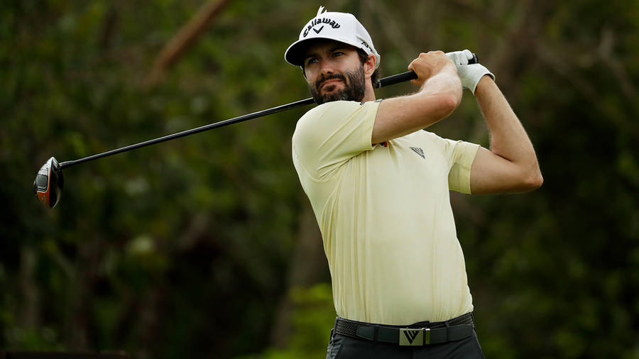 Professional Golfer Adam Hadwin In Action Wallpaper