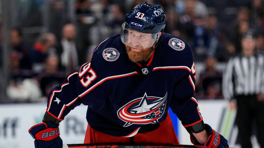 Professional Ice Hockey Player Jakub Voracek Of The Columbus Blue Jackets Wallpaper