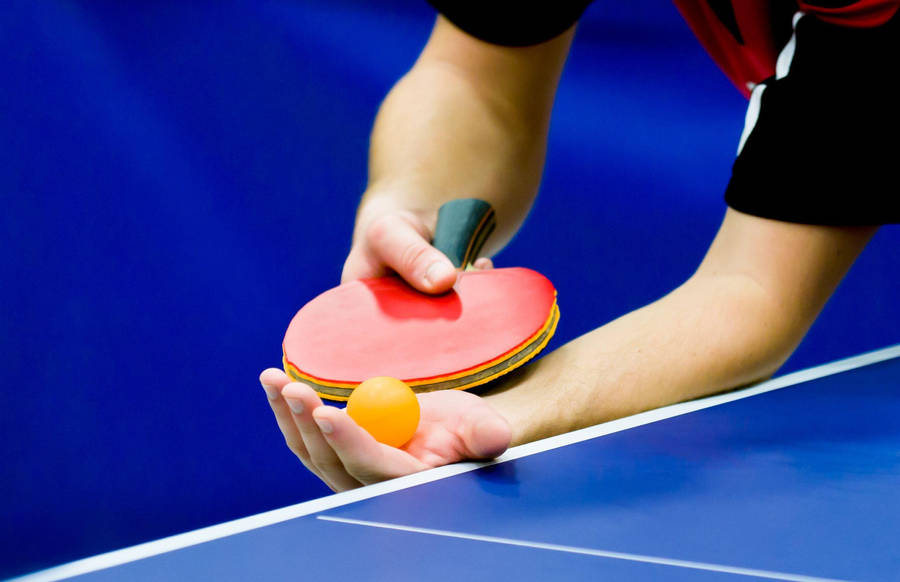 Professional Table Tennis Racket And Ball Wallpaper