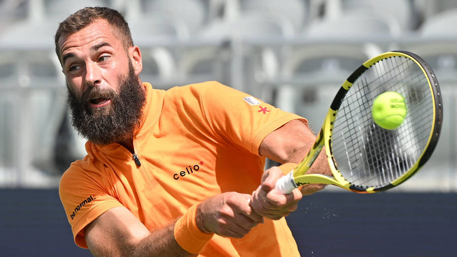 Professional Tennis Player Benoit Paire In Action. Wallpaper