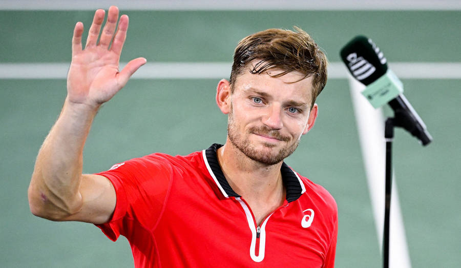 Professional Tennis Player David Goffin Acknowledging Fans Wallpaper