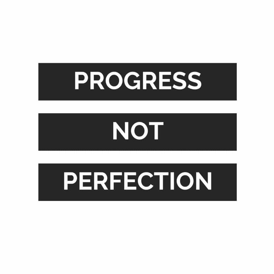 Progress Not Perfection Black And White Quotes Wallpaper