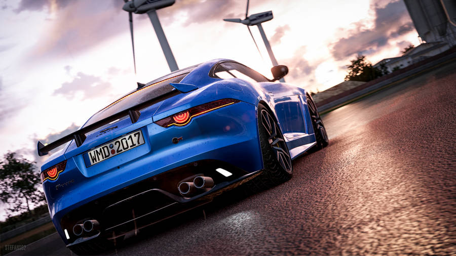 Project Cars 2 Blue Jaguar Wallpaper