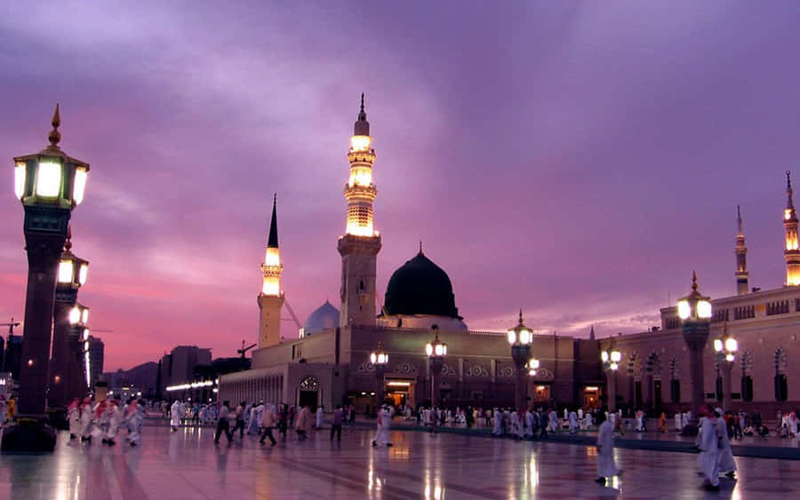 Prophet's Mosque At Twilight Wallpaper