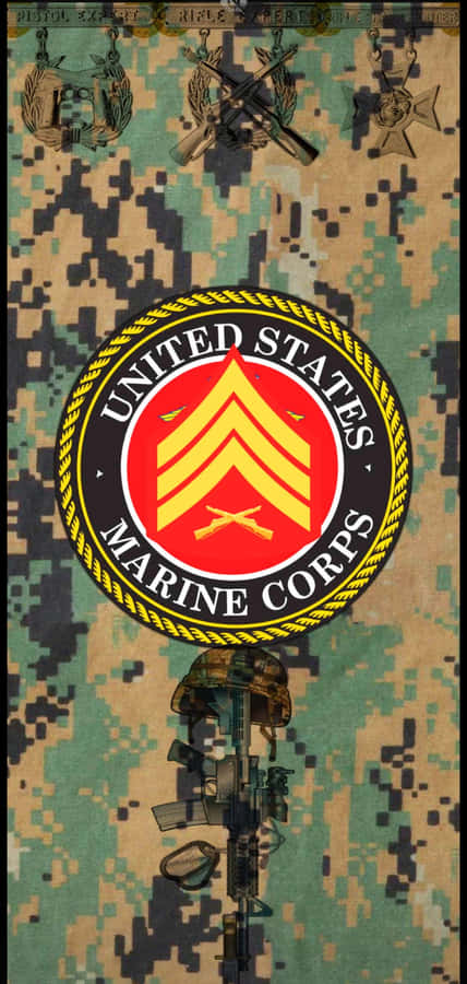 Proud United States Marine At Attention Wallpaper